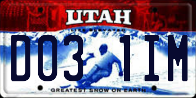 UT license plate D031IM