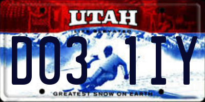 UT license plate D031IY
