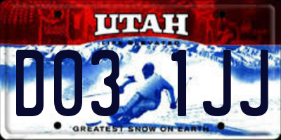UT license plate D031JJ