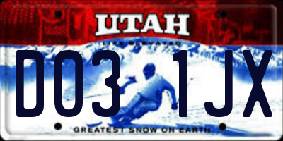 UT license plate D031JX