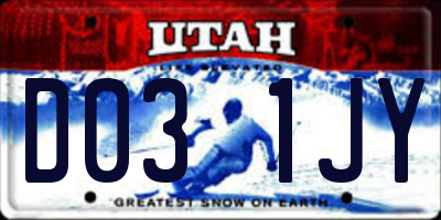 UT license plate D031JY