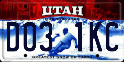 UT license plate D031KC