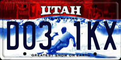 UT license plate D031KX