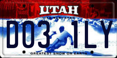 UT license plate D031LY