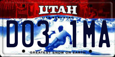 UT license plate D031MA