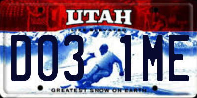 UT license plate D031ME
