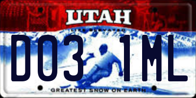 UT license plate D031ML