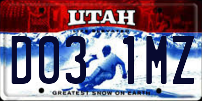 UT license plate D031MZ