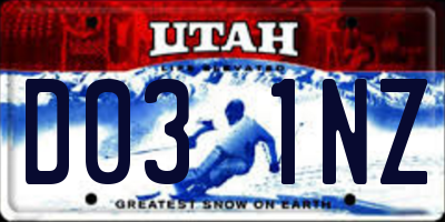 UT license plate D031NZ