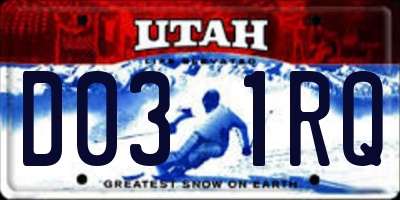 UT license plate D031RQ