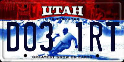 UT license plate D031RT