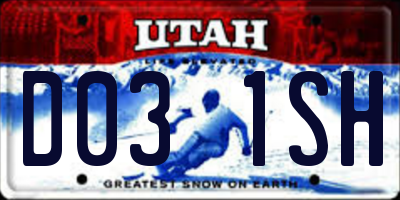 UT license plate D031SH