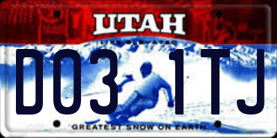 UT license plate D031TJ