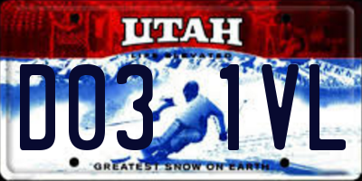 UT license plate D031VL