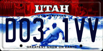 UT license plate D031VV