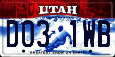 UT license plate D031WB