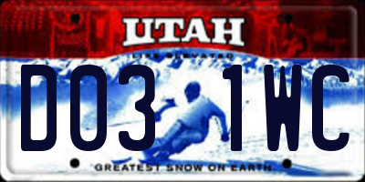 UT license plate D031WC