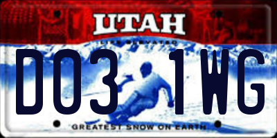 UT license plate D031WG