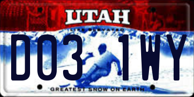 UT license plate D031WY