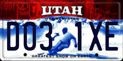 UT license plate D031XE