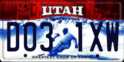 UT license plate D031XW