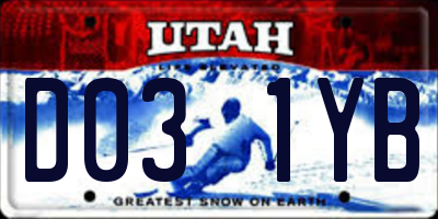 UT license plate D031YB