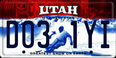 UT license plate D031YI