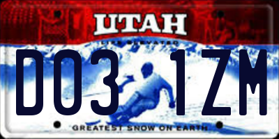 UT license plate D031ZM