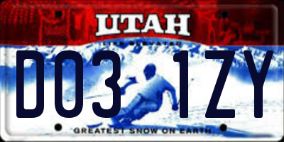 UT license plate D031ZY