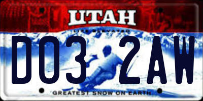 UT license plate D032AW
