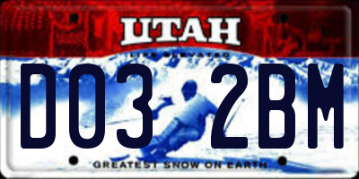 UT license plate D032BM