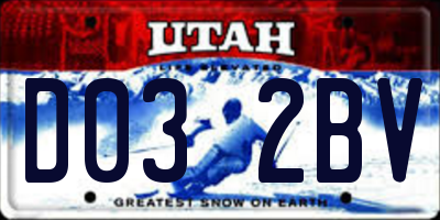 UT license plate D032BV