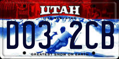 UT license plate D032CB