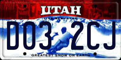 UT license plate D032CJ
