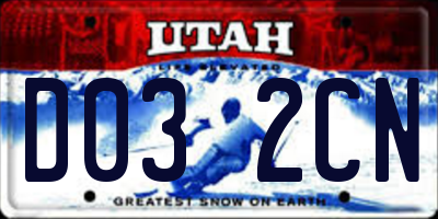 UT license plate D032CN