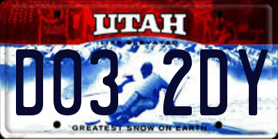 UT license plate D032DY