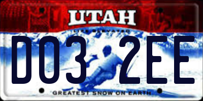 UT license plate D032EE