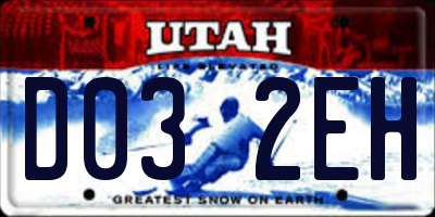 UT license plate D032EH