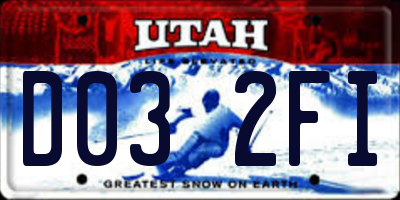 UT license plate D032FI