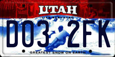 UT license plate D032FK