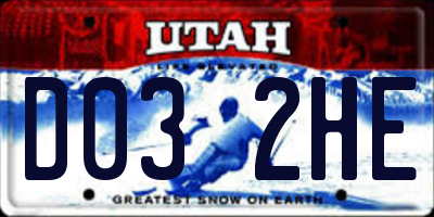 UT license plate D032HE