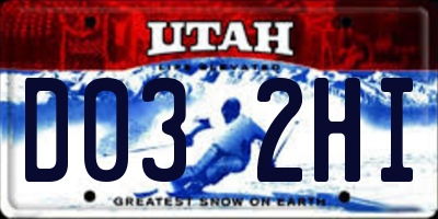 UT license plate D032HI