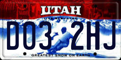 UT license plate D032HJ