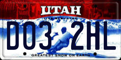 UT license plate D032HL