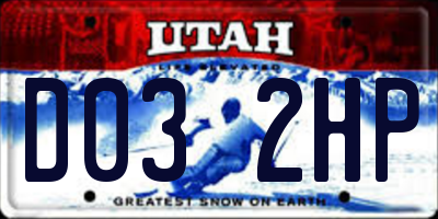 UT license plate D032HP