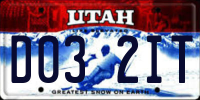 UT license plate D032IT