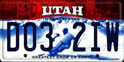 UT license plate D032IW