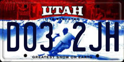 UT license plate D032JH