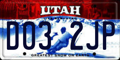 UT license plate D032JP