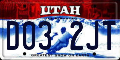 UT license plate D032JT